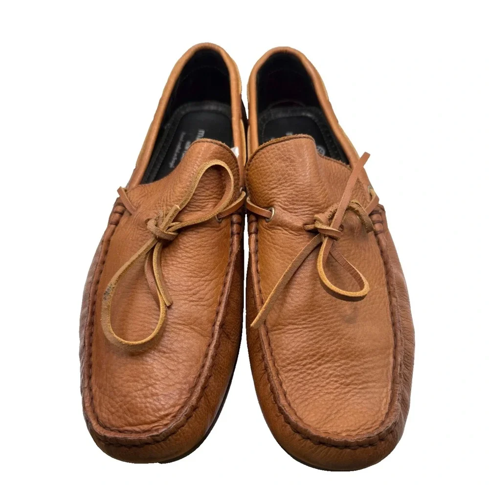 Marc Joseph New‎ York Mens Cognac Brown Leather Driving Loafers Size 11.5